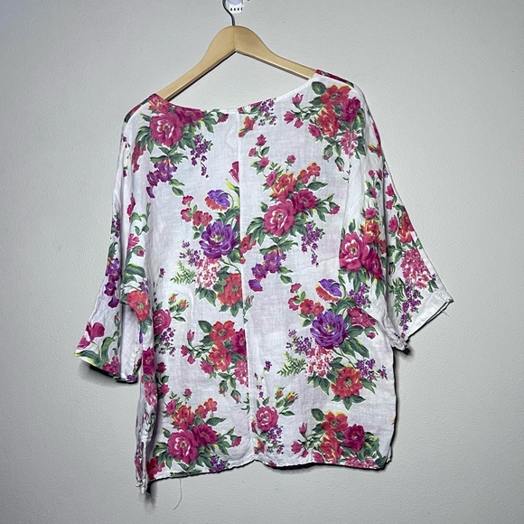 MODAMALFI Floral Linen Top - Picture 8 of 12